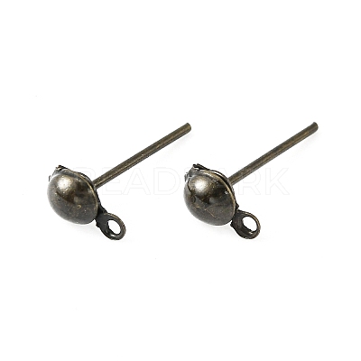 Iron Stud Earring Findings IFIN-F136-4mm-08AB-1