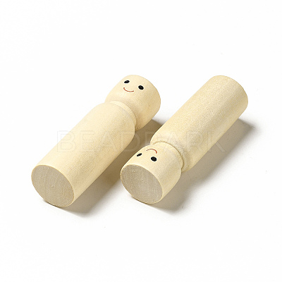 Unfinished Wooden Peg Dolls Display Decorations WOOD-E015-01B-1