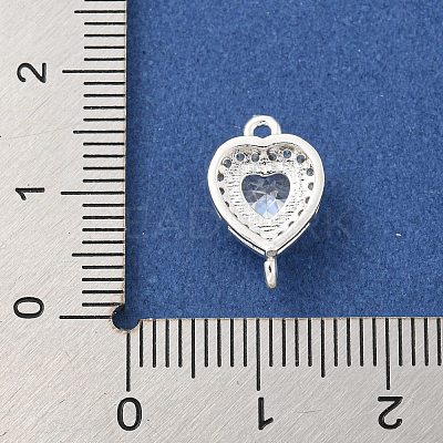 Brass Pave Cubic Zirconia Connector Charms KK-Z072-06S-02-1