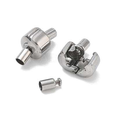 304 Stainless Steel European Clasps with Cord Ends SA-CBABC0F-06P-1