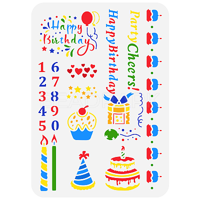 Happybirthday Stencil Happy Birthday Theme DIY Painting Template