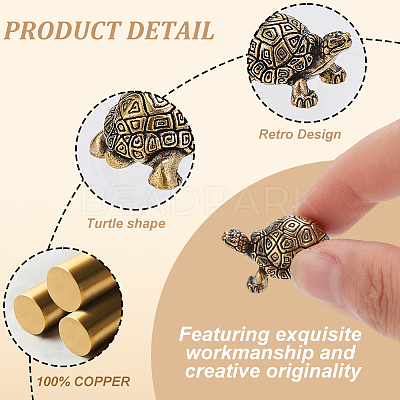 8Pcs Brass Tortoise Figurine Statue for Living Room Table Home Decoration DJEW-GO0001-12-1