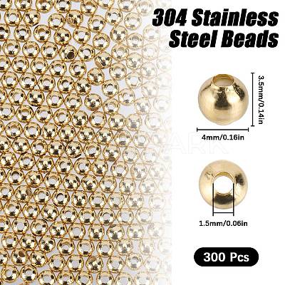 304 Stainless Steel Beads STAS-SC0006-92C-1