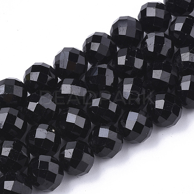 Natural Black Tourmaline Beads Strands G-S345-10mm-002-1