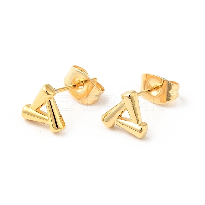 304 Stainless Steel Tiny Triangle Stud Earrings with 316 Stainless Steel Pins for Women EJEW-J043-07G-1