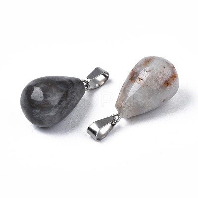 Teardrop Natural Crazy Agate Pendants G-TD001-22-1