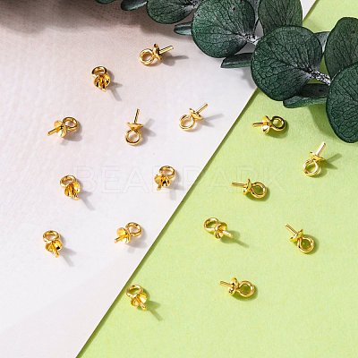PVD Vacuum Plating 304 Stainless Steel Cup Pearl Peg Bails Pin Pendants STAS-I120-56-G-1