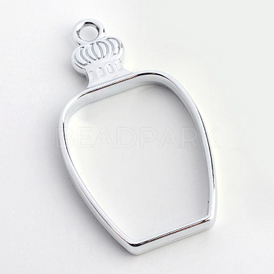 Rack Plating Alloy Bottle Open Back Bezel Pendants PALLOY-S047-31D-FF-1