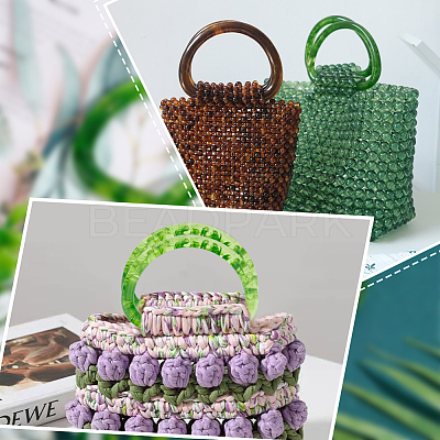 Resin Imitation Jade Bag Handles FIND-WH0128-03-1