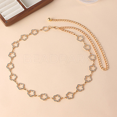 Flower Alloy Crystal Rhinestone Link Chain Waist Belly Chains for Women FS-WG46C0E-02-1