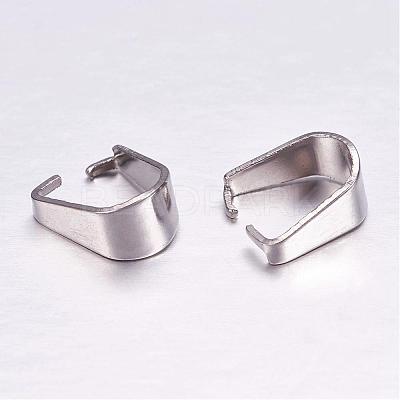 Tarnish Resistant 201 Stainless Steel Snap on Bails STAS-F117-16P-5x10-1