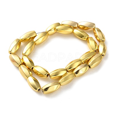 Electroplated Synthetic Magnetic Hematite Beads Strands G-P545-G04-8x16mm-1