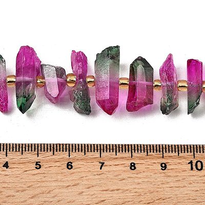 Electroplated Natural Quartz Crystal Beads Strands G-F800-D09-1
