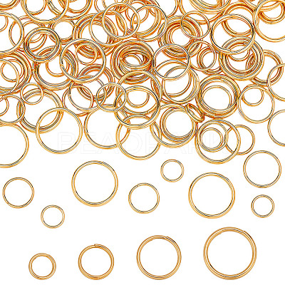 120Pcs 4 Styles 304 Stainless Steel Split Rings STAS-ME0002-61-1