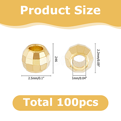 100Pcs Brass Spacer Beads KK-HS0015-31G-1