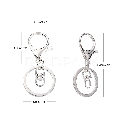 Iron Alloy Lobster Claw Clasp Keychain KEYC-D016-S-1