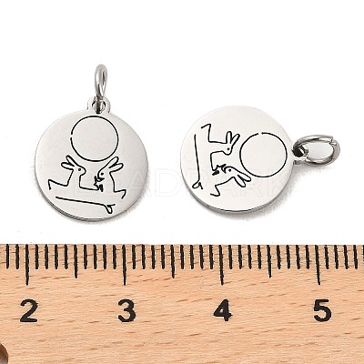 Non-Tarnish 304 Stainless Steel Charms STAS-D050-07P-16-1