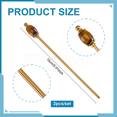 2Pcs Brass Hair Sticks OHAR-PH00001-1