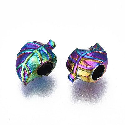 Rack Plating Rainbow Color Alloy European Beads X-PALLOY-S180-351-1