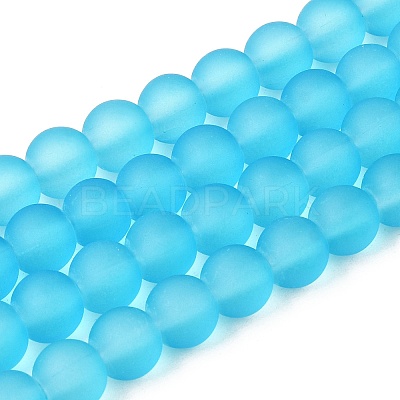 Baking Paint Transparent Glass Bead Strands GLAA-S031-8mm-37-1