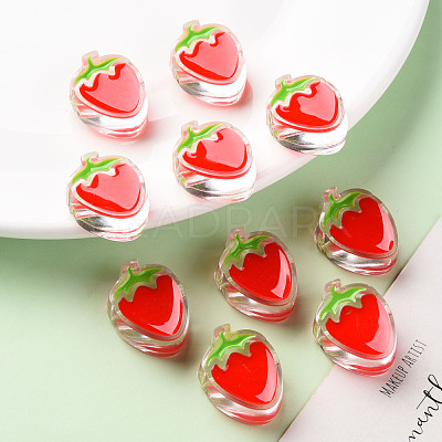 Transparent Enamel Acrylic Beads X-TACR-S155-003F-1