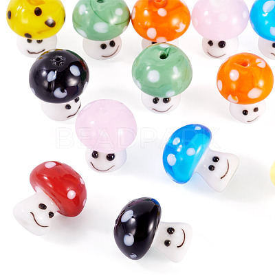 14Pcs 7 Colors Handmade Lampwork Beads LAMP-TA0001-89-1