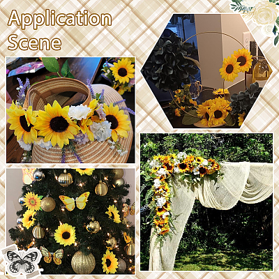 30Pcs Cloth Artificial Sunflower DIY-SP0005-97-1