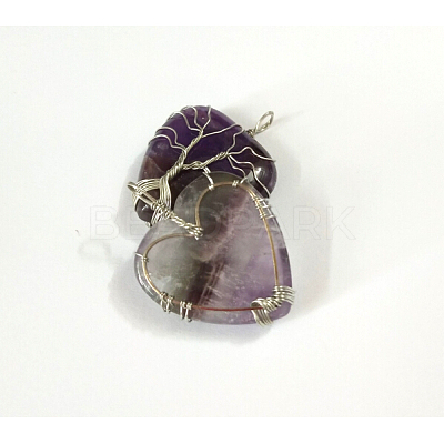 Natural Amethyst Pendants G-G713-F08-1