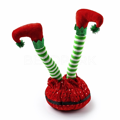 Christmas Cloth Elf Leg Ornaments LS-DJEW-M007-02B-1
