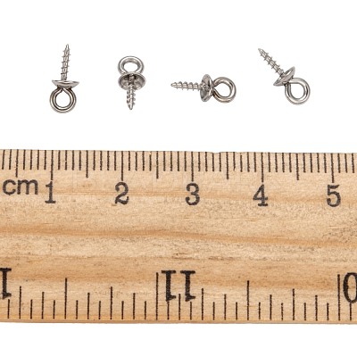 Tarnish Resistant 304 Stainless Steel Screw Eye Pin Peg Bails STAS-E076-05-1