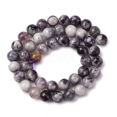 Natural Lepidolite Beads Strands G-G284-A02-8mm-1