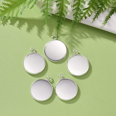 304 Stainless Steel Pendant Cabochon Settings STAS-F191-14S-G-1