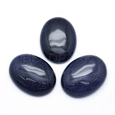 Synthetic Blue Goldstone Cabochons X-G-P393-I16-1