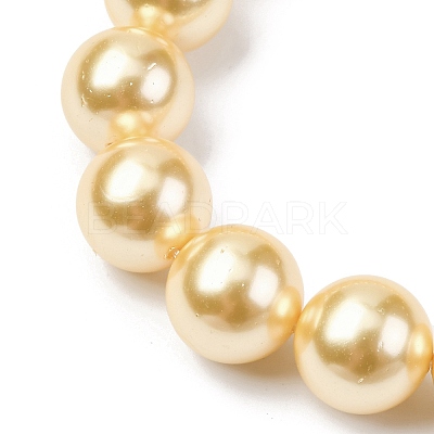 Electroplated Shell Pearl Beads Strands BSHE-G041-14mm-01-1