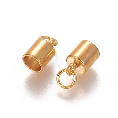 201 Stainless Steel Cord Ends X-STAS-L226-016D-G-1