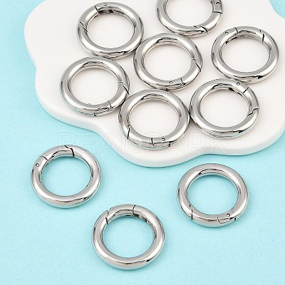 Tarnish Resistant Ring 304 Stainless Steel Spring Gate Rings STAS-E073-06-1