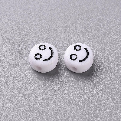 Opaque White Acrylic Beads X-MACR-N008-42-C01-1