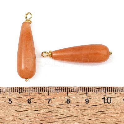 Natural Red Aventurine Pendants PALLOY-JF05882-1