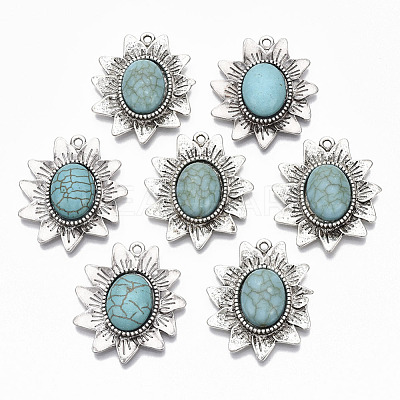 Tibetan Style Alloy Pendants PALLOY-R113-006-RS-1