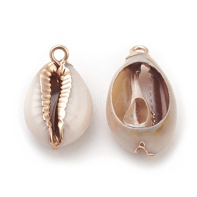 Electroplate Cowrie Shell Pendants BSHE-L037-04-1