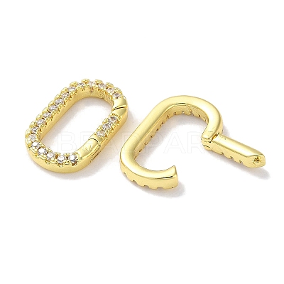 Rack Plated Brass Micro Pave Cubic Zirconia Clasps X-KK-Z039-06B-G-1