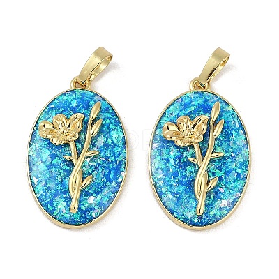 Rack Plating Brass Pendants KK-U032-91G-05-1