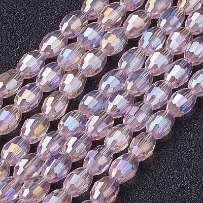 Electroplate Glass Beads Strands GC885Y-6-1