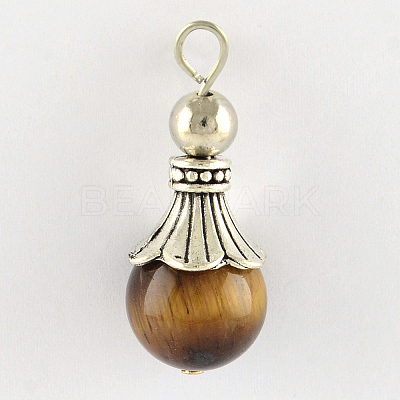 Natural Tiger Eye Pendants LS-G-Q459-02L-1