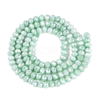 Anti-Tarnish Electroplate Rondelle Glass Beads Strands EGLA-T021-3mm-17-08-1