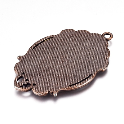 Tibetan Style Alloy Pendant Cabochon Settings X-TIBEP-A22962-R-FF-1