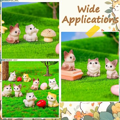 40Pcs 8 Styles Opaque Resin Cat Shape Display Decorations DJEW-CJC0007-05-1