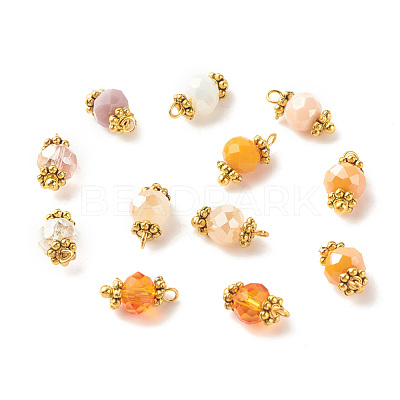Electroplate Glass Beads Pendant PALLOY-JF01344-1