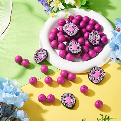 56Pcs 4 Styles Silicone Beads FIND-TA0010-75D-1