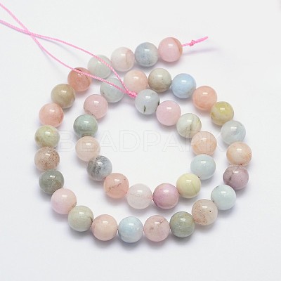 Natural Morganite Round Bead Strands G-I159-10mm-1